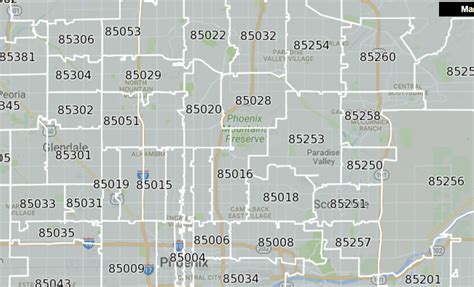 maricopa zip code map.